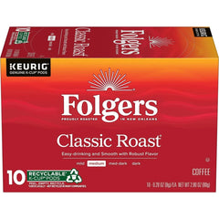 Folgers Classic Medium Roast Keurig K-Cup Coffee Pods - 10ct