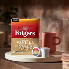 Folgers French Vanilla Mild Roast Coffee - Keurig K-Cup Pods - 24ct