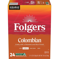 Folgers Colombian Medium Roast Coffee - Keurig K-Cup Pods - 24ct