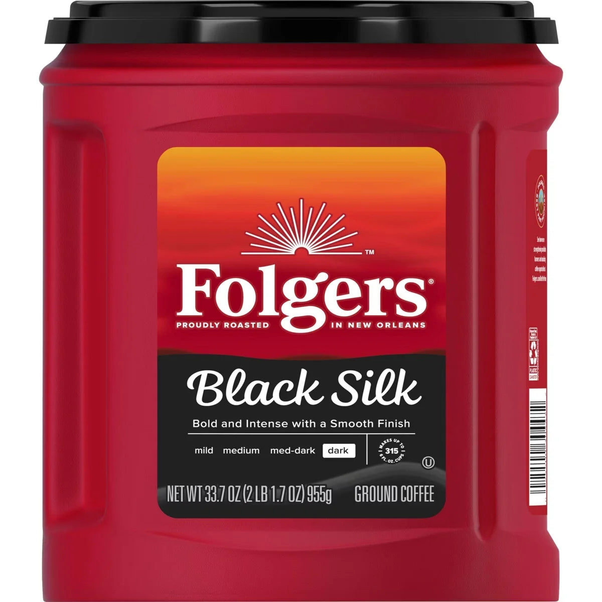 Folgers Black Silk Dark Roast Ground Coffee Can - 33.7oz