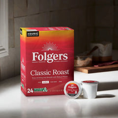 Folgers Classic Medium Roast Coffee Pods - Keurig K-Cup Pods